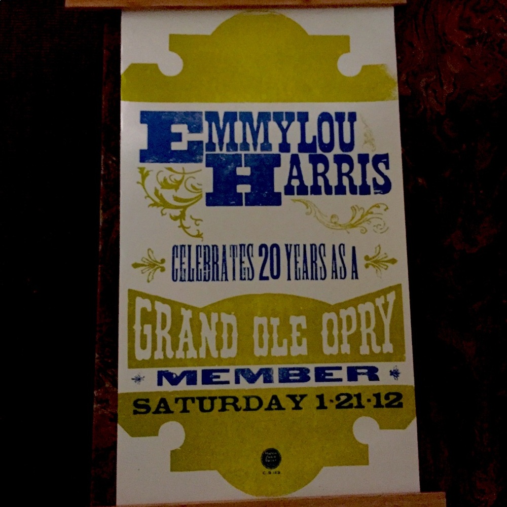 This is unframed.

Original Hatch Printers /Grand Ole Opry Emmy Lou Harris